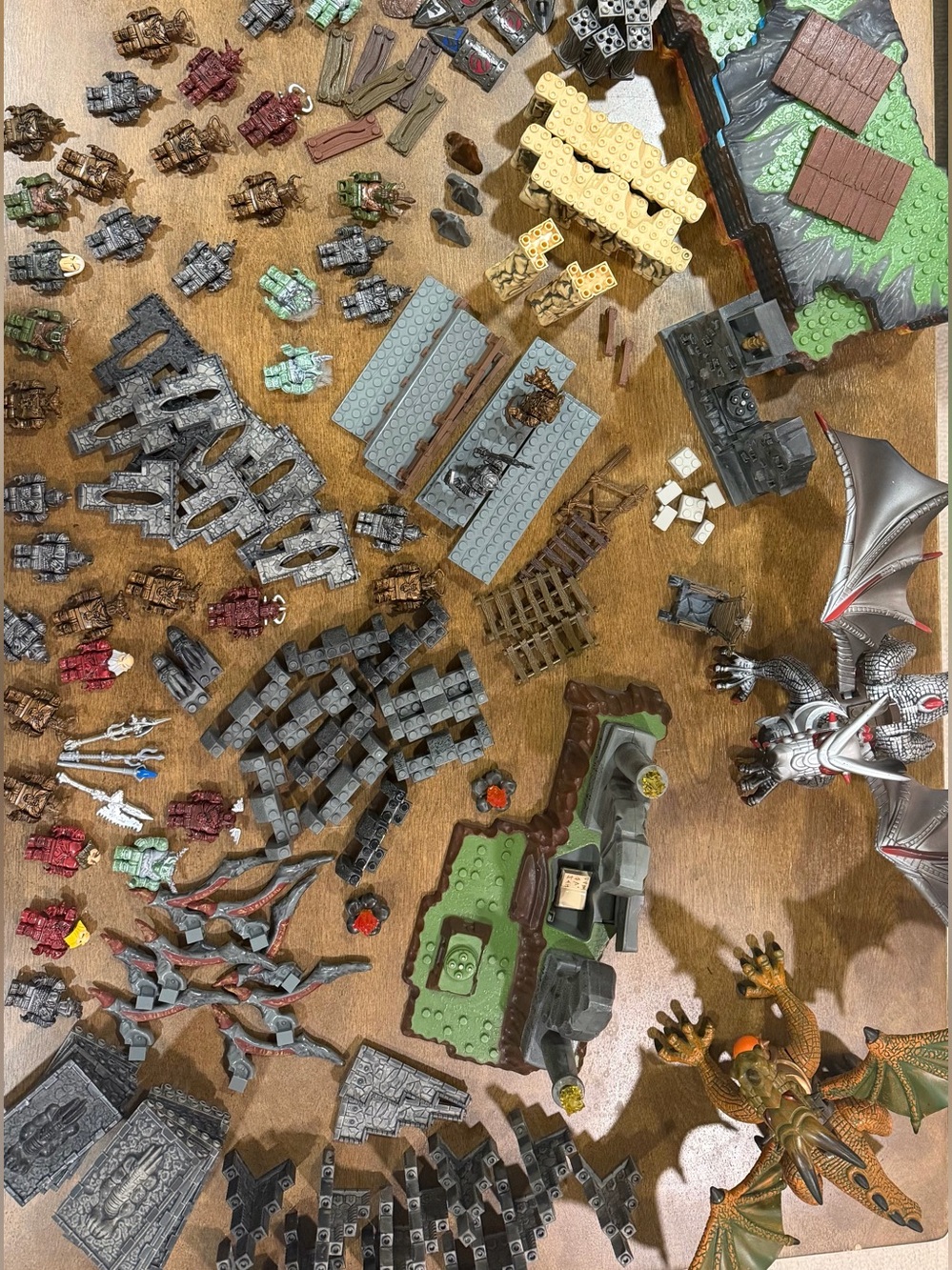 Mega Bloks Dragons Bulk Lot: Dragon Figures, Minifigures, Weapons, Terrain